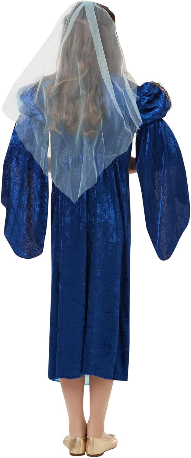 Fancy Me Mädchen Lang Mittelalterlich Lady Marian Juliet Tudor Historisch Kostüm Kleid Outfit - Blau