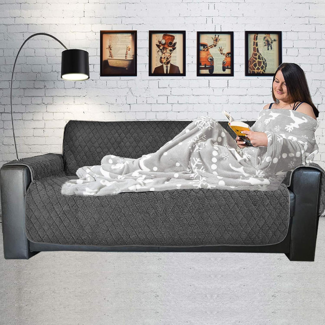 HOMELEVEL Kuscheldecke aus Microfaser mit Ärmeln Ärmeldecke Sofadecke 200cm x 150cm TV Decke Decke m