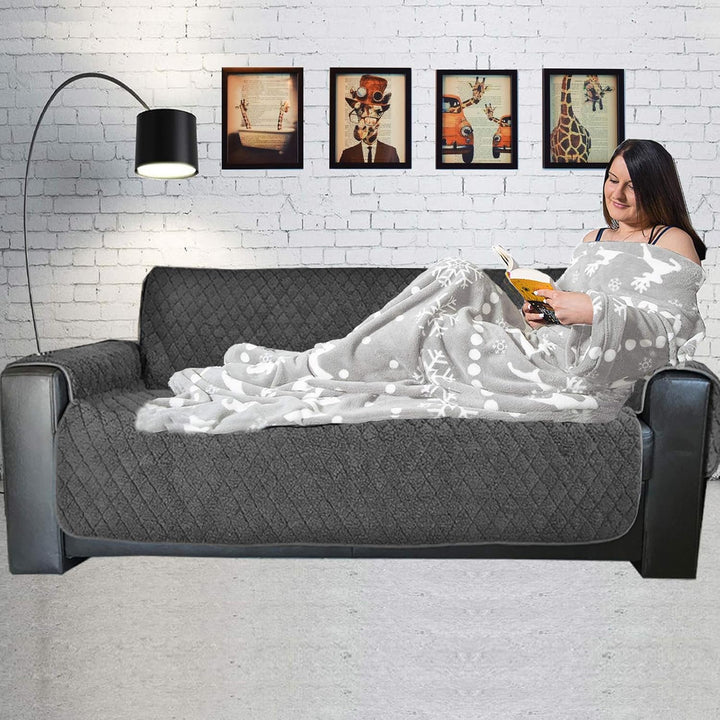 HOMELEVEL Kuscheldecke aus Microfaser mit Ärmeln Ärmeldecke Sofadecke 200cm x 150cm TV Decke Decke m