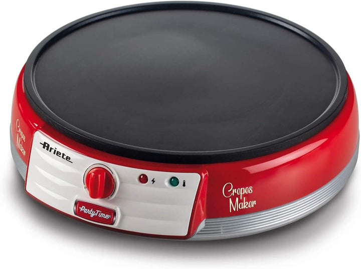Ariete 202 Crepes Maker Party Time, Elektrische Kochplatte für Crepes, 1000 W, Antihaftbeschichtete
