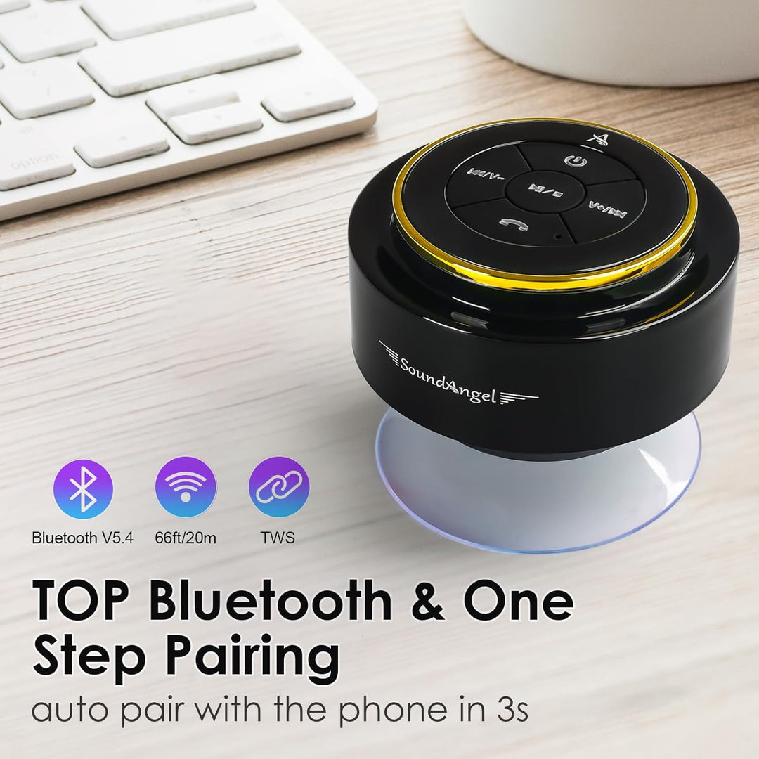 Xleader, Verbesserter Dusch-Lautsprecher, zertifizierter IPX7 wasserdichter Bluetooth-Lautsprecher m