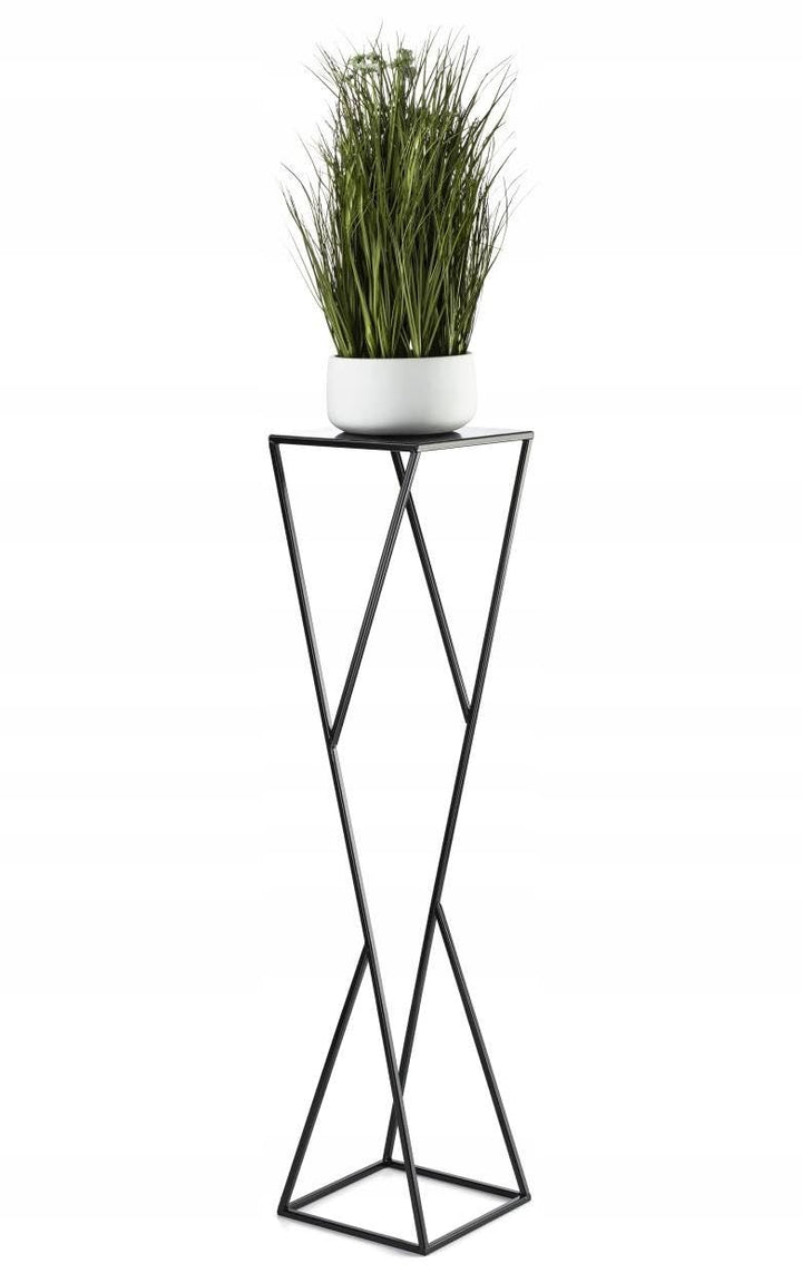 HowHomely Blumenständer Metall 100 x 24 cm - Solider und Minimalistischer Blumenhocker - Schwarz Pfl