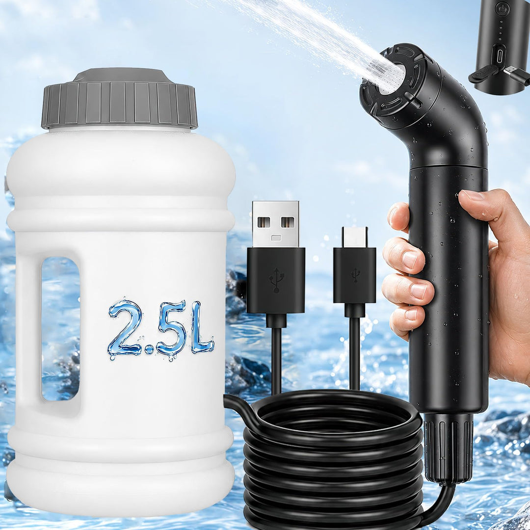 Bidet Po Dusche, 2.5L Elektrisch Peri Bottle Podusche Tragbares Reisen Camping 3 Wasserfluss-Modi Ba