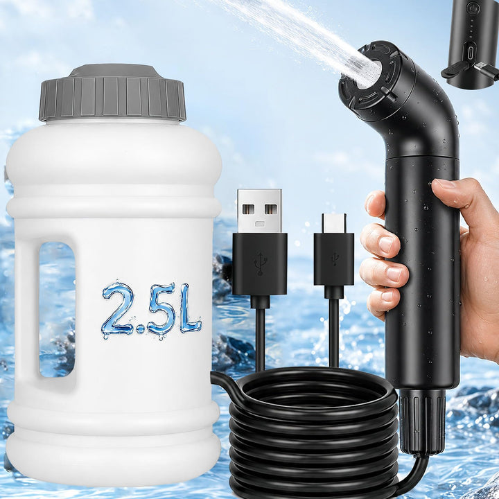 Bidet Po Dusche, 2.5L Elektrisch Peri Bottle Podusche Tragbares Reisen Camping 3 Wasserfluss-Modi Ba