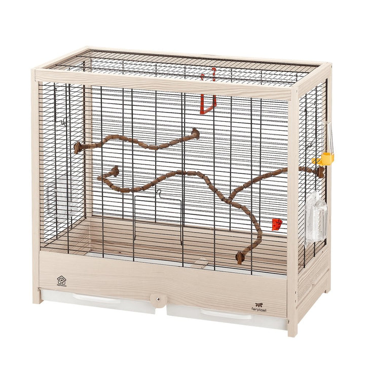Ferplast Vogelkäfig Wellensittich Käfig Exotenkäfig, inkl. Vogelspielzeug, Vogel-Futternapf, Vogel-S