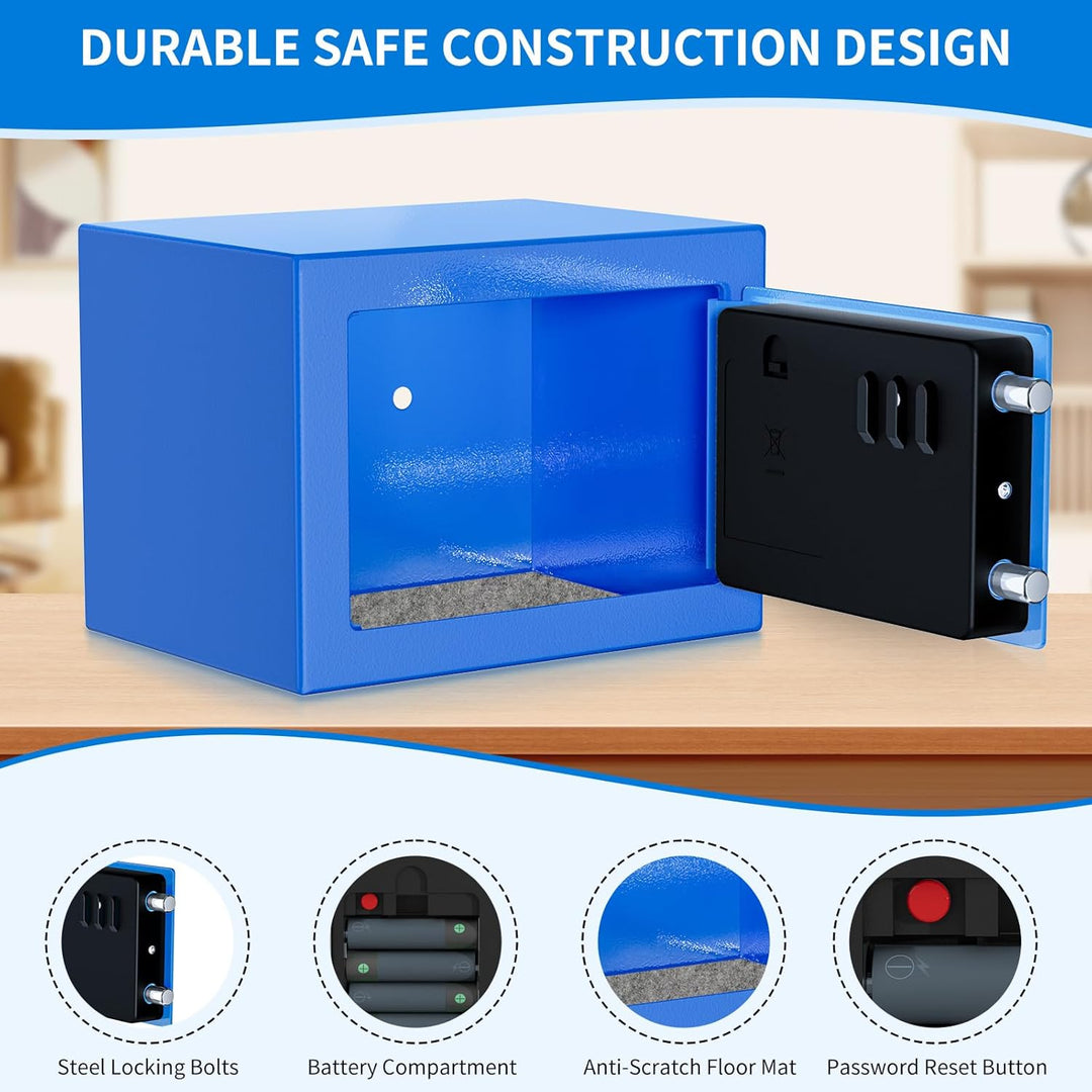 Digitaler Safe 6,8 l, kleiner Tresor für Zuhause, elektronische Sicherheitskassette, Wandtresor fürs