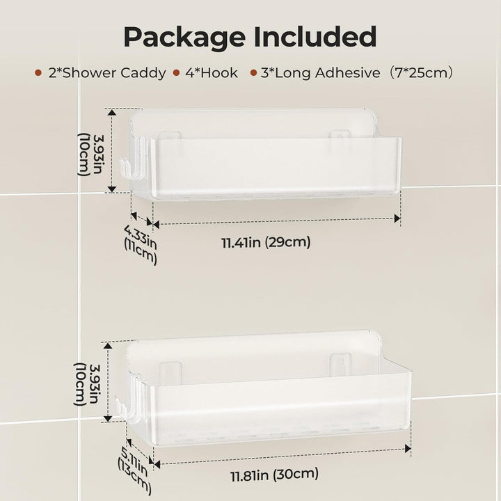 Orimade Duschablage ohne Bohren-Duschregal 2 Stück,Shampoo Halterung für Dusche Grosse Kapazität,Bad