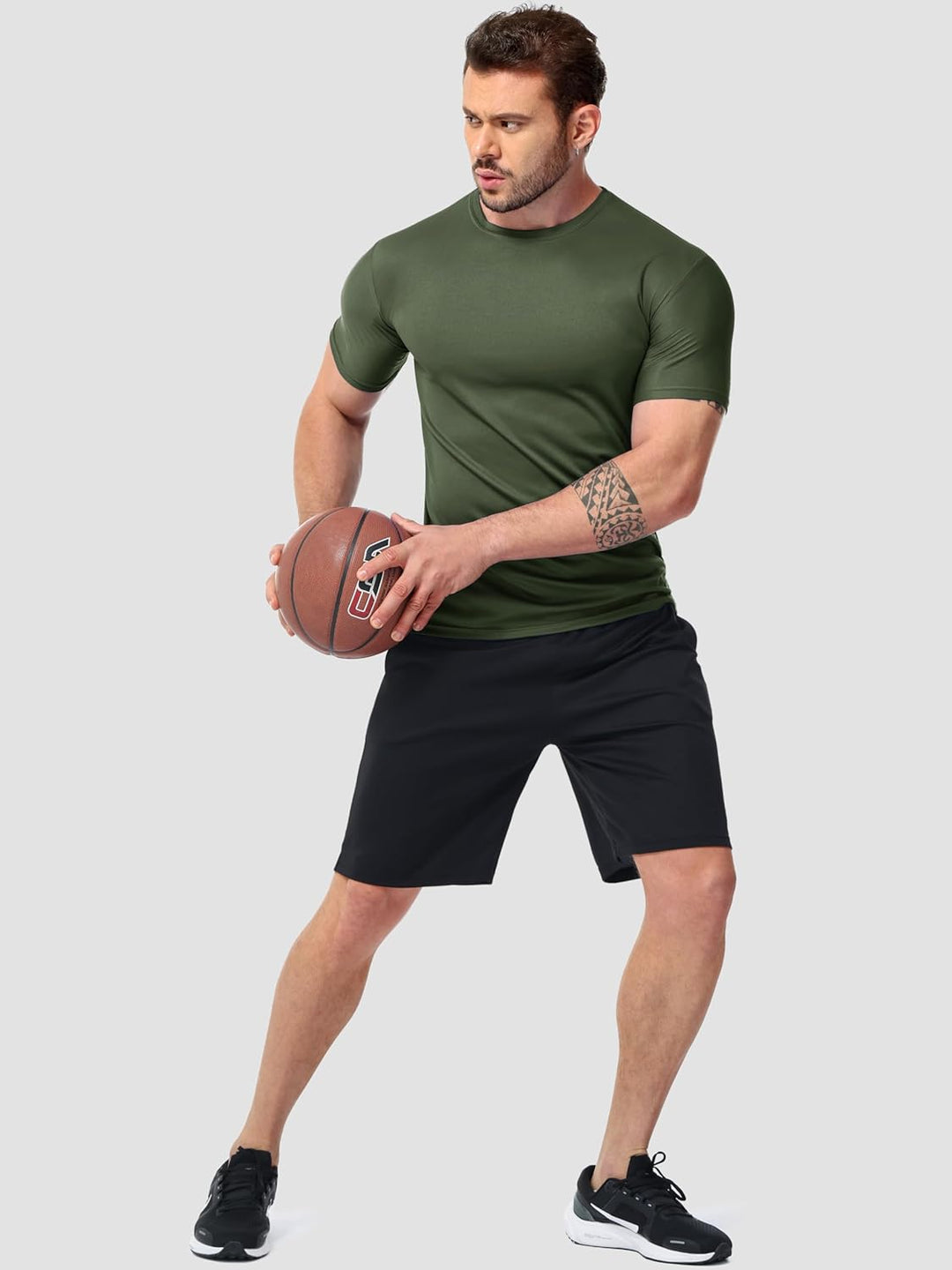 Funktionsshirt Herren Sport T Shirt Kurzarm 3er Pack Atmungsaktiv Männer Tshirt Sportkleidung Workou