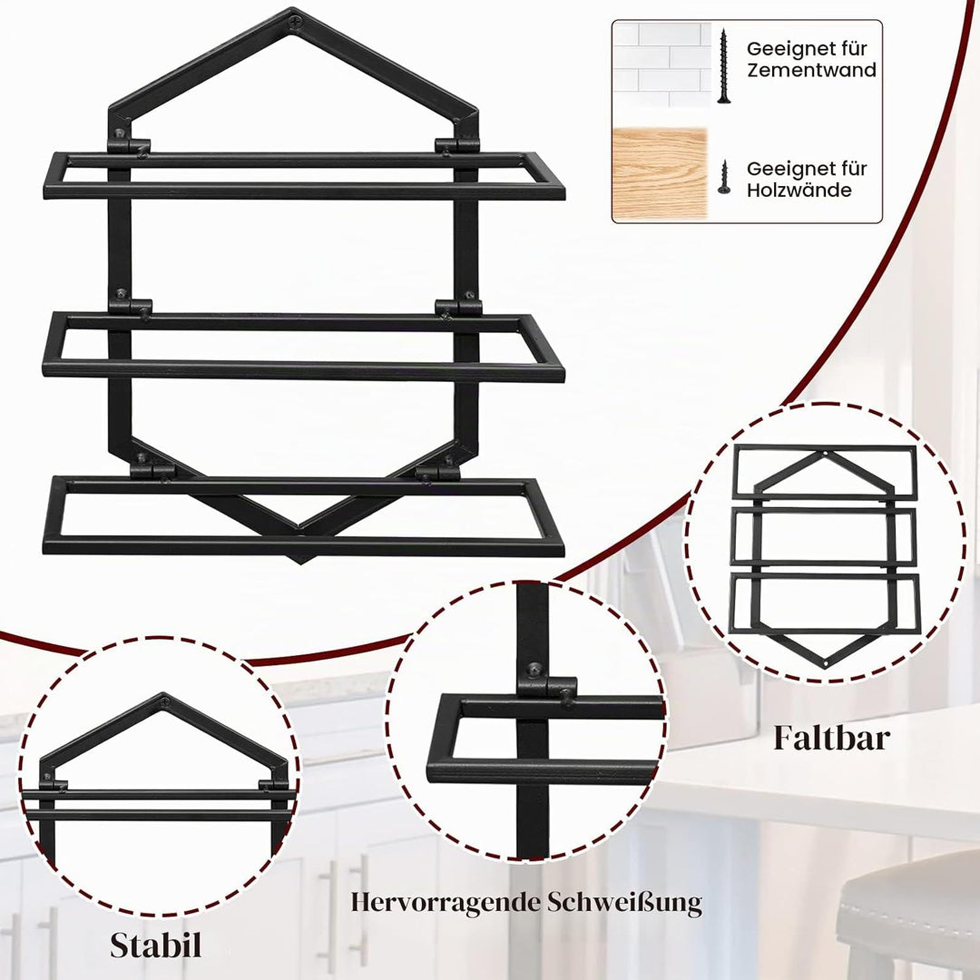 Giyiprpi 2PCS Metall Wandmontierter Weinhalter Rack, Weinglashalter Hängend Stehen Organizer für 3 F