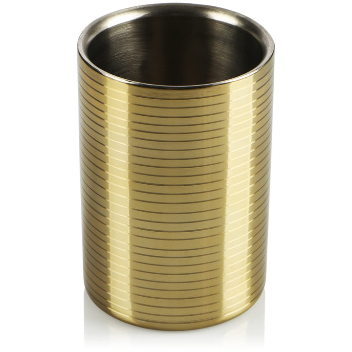 com-four® Flaschenkühler - Sektkühler - Eiswürfelkühler aus Edelstahl, Weinkühler - Eiswürfelkübel d