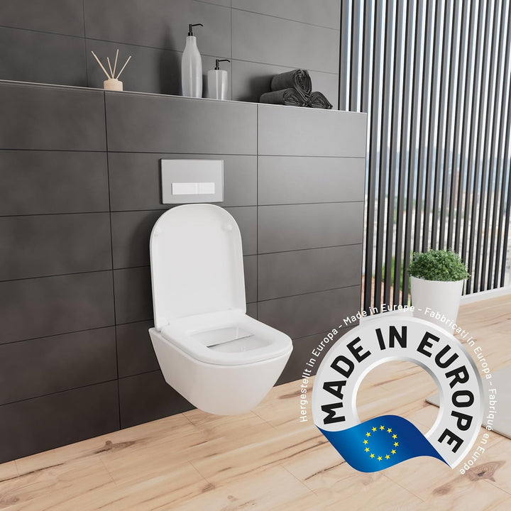 LUVETT® D900 Toilettendeckel mit Absenkautomatik D Form Weiss - SoftClose Klodeckel Abnehmbar - Klob