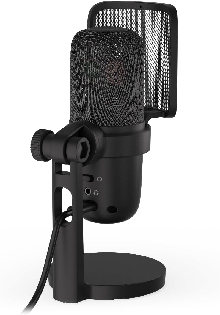 KRUX Emote, Computermikrofon auf Ständer, Zwei Popfilter, Gain-Regler, 2 m langes USB-Kabel Typ C, Z