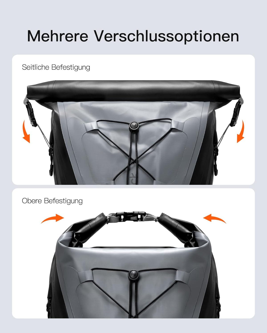 Inateck Fahrradrucksack 25-30L, Wasserdichter Rolltop Rucksack Herren, Multifunktionaler Wanderrucks