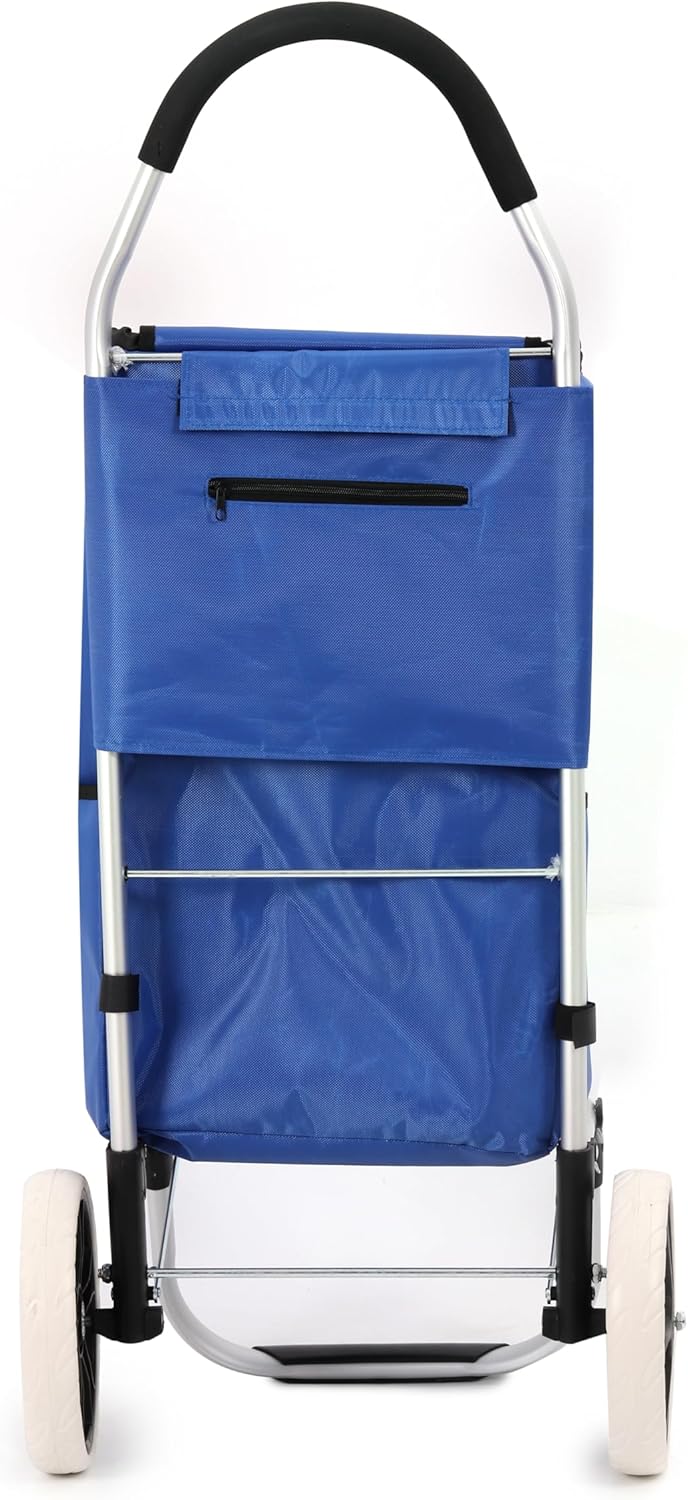 43.5Liter Aluminium Trolley Einkaufstrolley Klappbar, Shopping Trolley, Wasserabweisender Einkaufswa