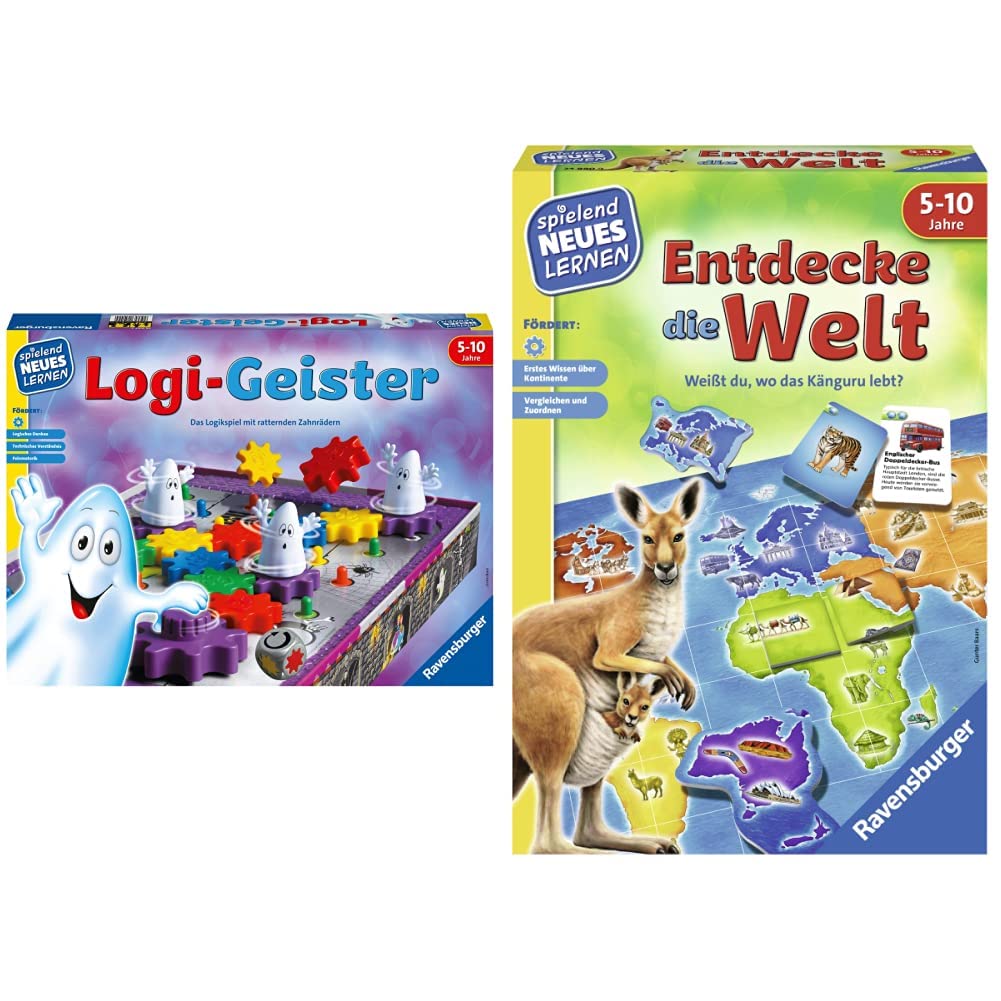 Ravensburger 25042 - Logi-Geister - Spielen und Lernen für Kinder 24990 - Entdecke die Welt - Spiele