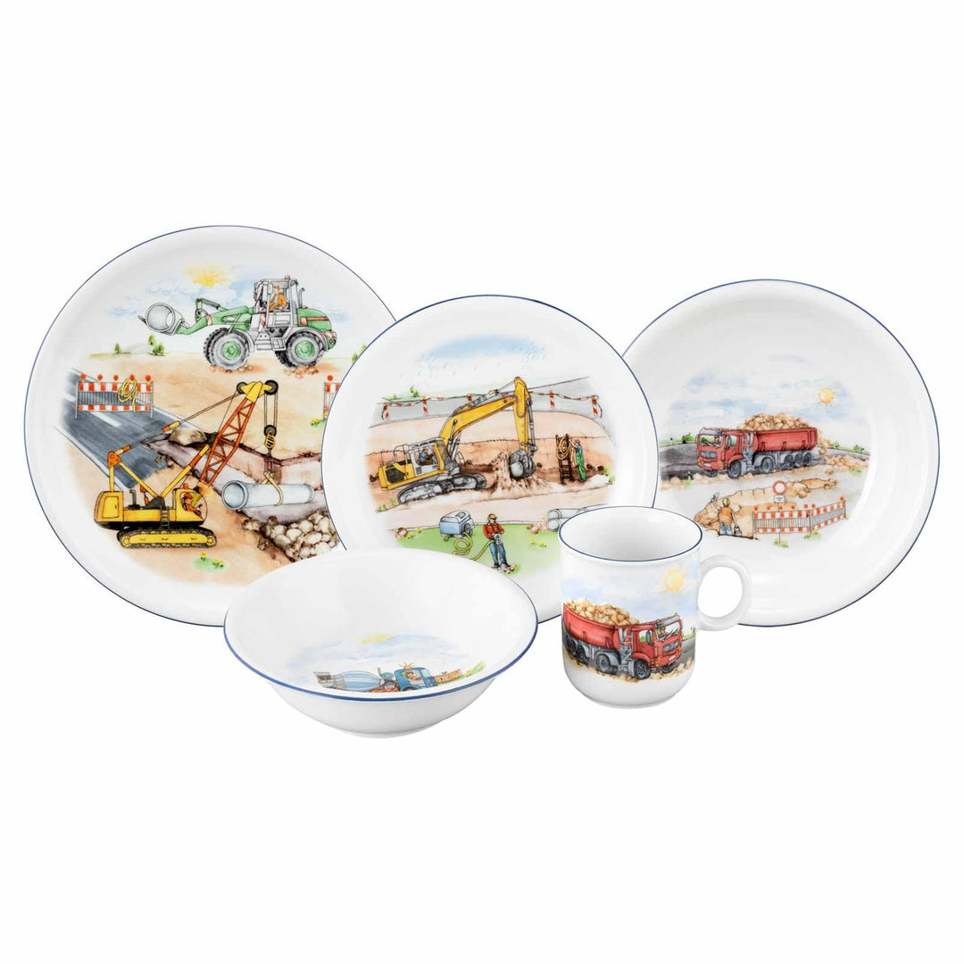 Seltmann Weiden Compact Kindergeschirrset 5-teilig, Teller-Set Schale und Becher für Kinder, Kinders
