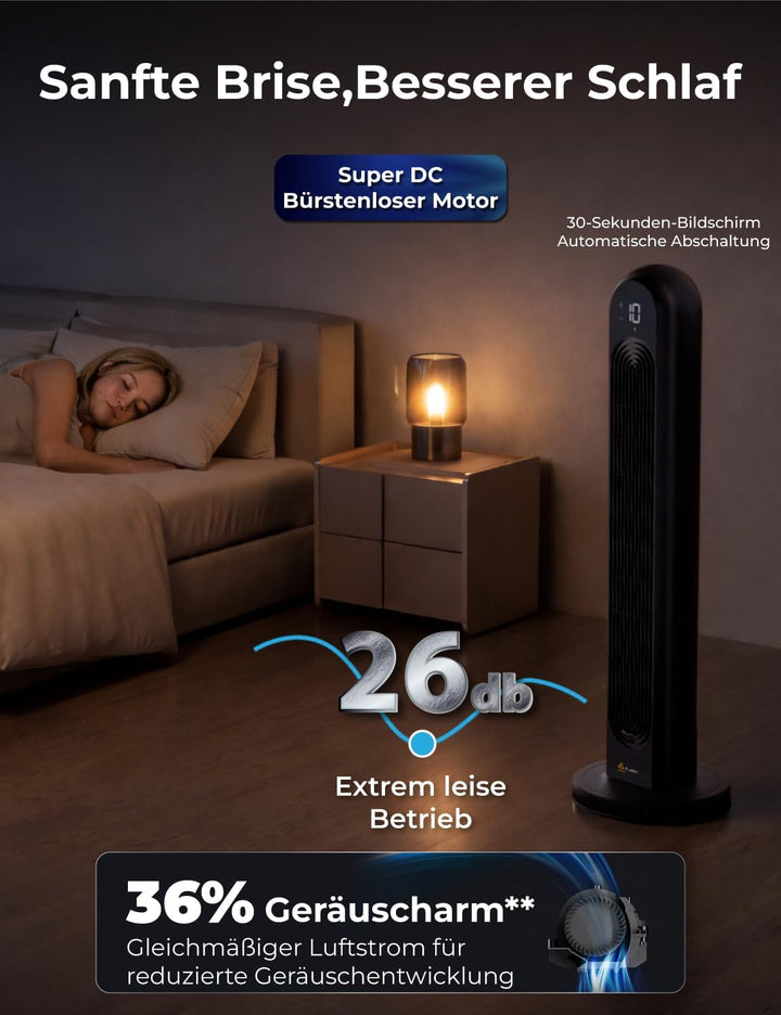 EcoNour TRIPOD blattloser Luftreiniger-Ventilator Merhfarbig, Schneeweiss