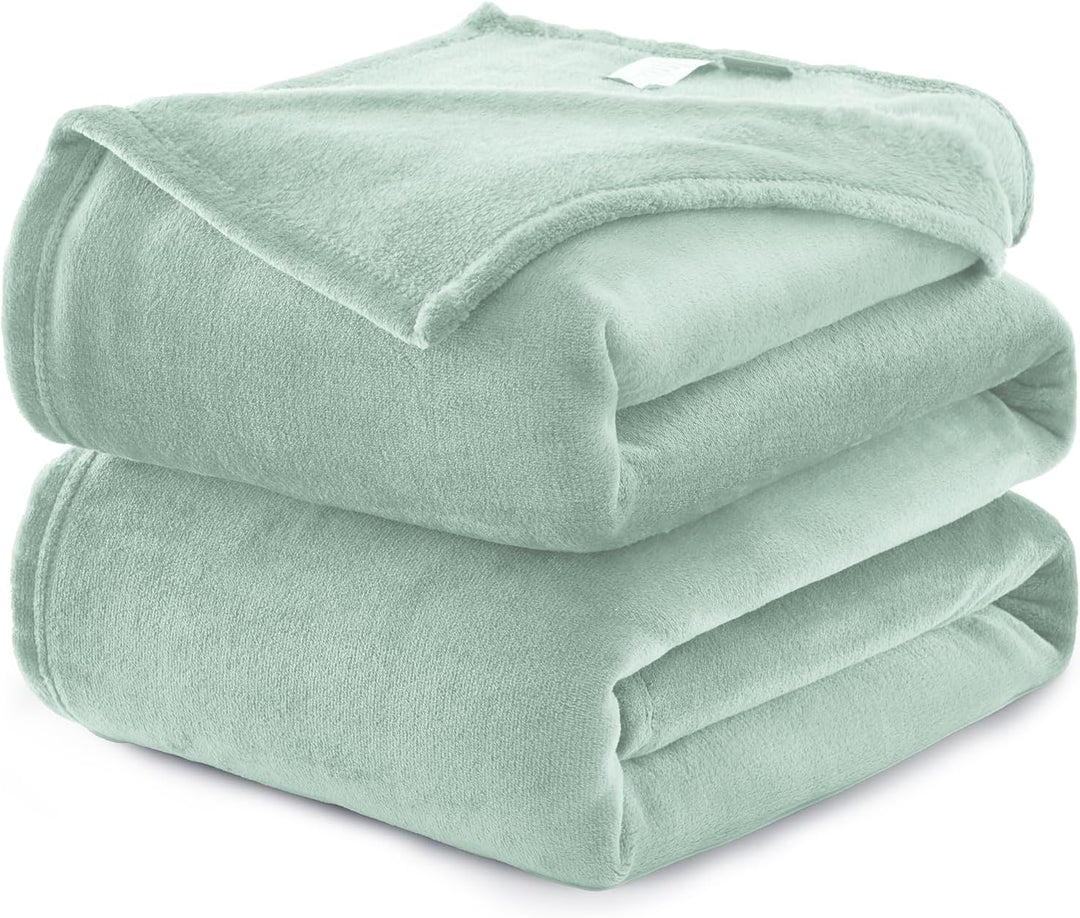 WAVVE Kuscheldecke Flauschig Decke Fleecedecke - Sofadecke 230x270 cm Wohndecke Couchdecke, Salbei G