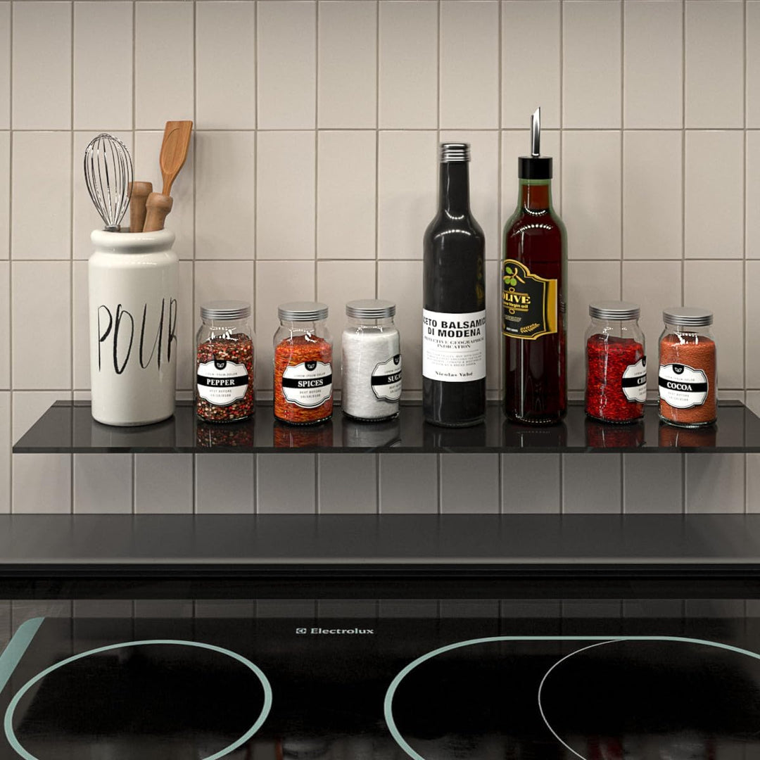 Euro Tische Glas Wandregal 40x18x0,6cm Badregal - Glas Regal für Badezimmer in verschiedenen Grössen