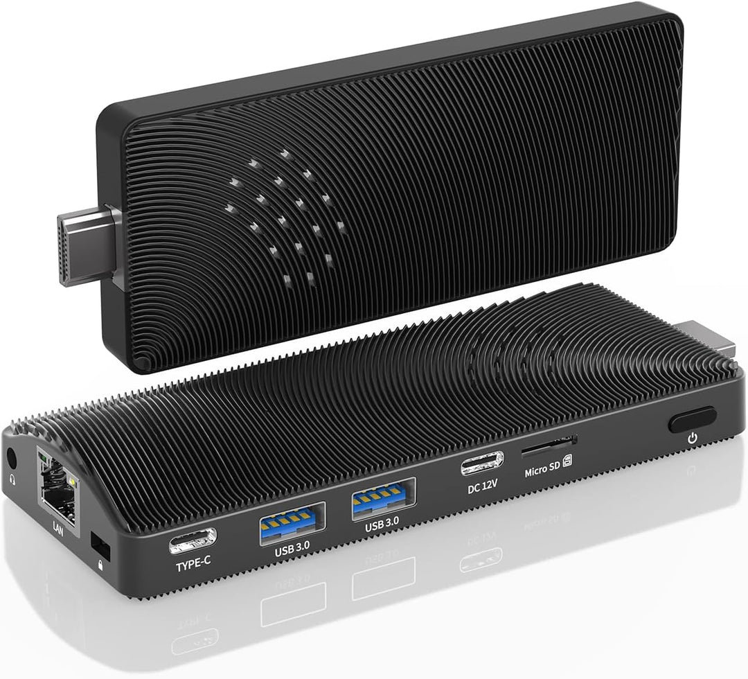 Mini PC Stick Fanless mit Celeron J4105, 8GB RAM, 128GB SSD, 4K 60Hz HDMI, USB 3.0, Gigabit LAN, Wi-