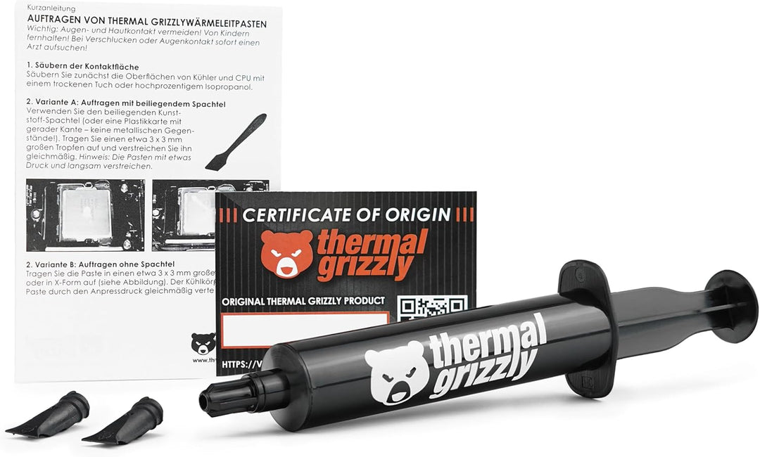 Thermal Grizzly Kryonaut Wärmeleitpaste - 37 Gramm / 10 ml - inkl. Applikator - Wärmeleitfähigkeit: