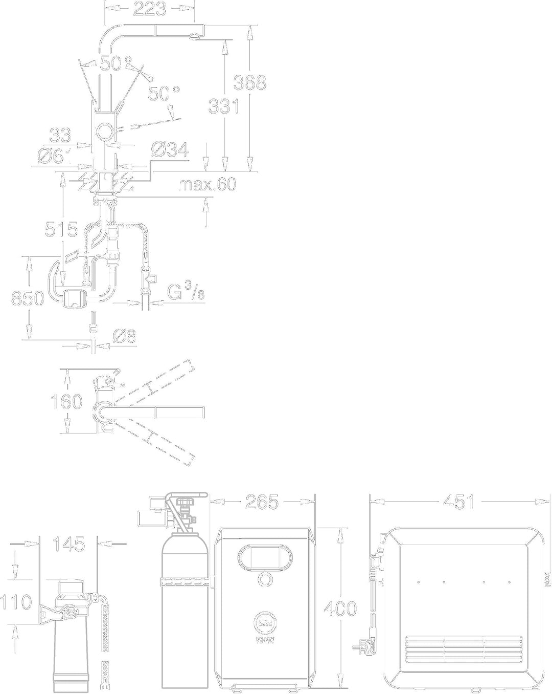 GROHE Blue Professional, Küchenarmatur mit Sprudel-, Kühl- &amp; Filterfunktion (Wasserhahn für gefilter