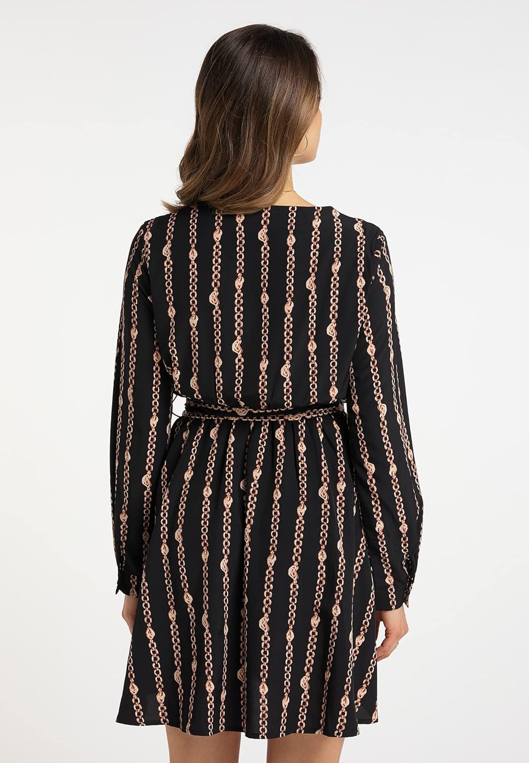 faina Damen Midikleid S Schwarz, S Schwarz