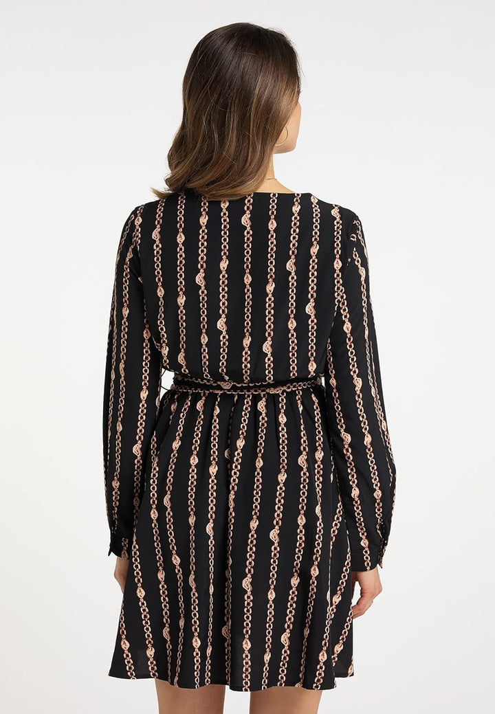 faina Damen Midikleid S Schwarz, S Schwarz