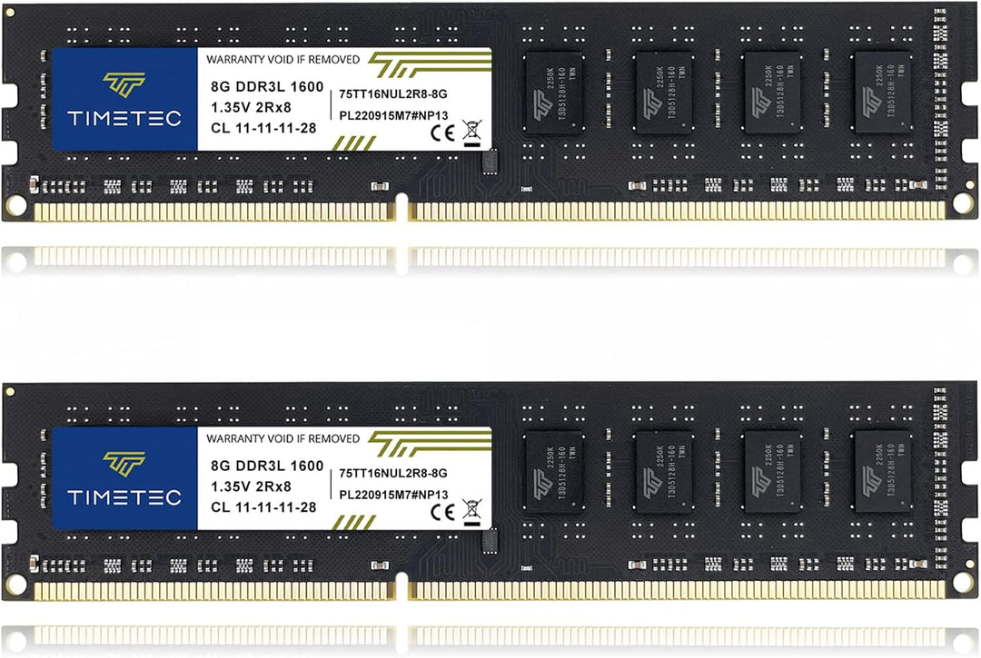 Timetec Hynix IC 16 GB Kit (2 x 8 GB) DDR3L 1600 MHz PC3L-12800 Non-ECC Unbuffered 1,35 V/1,5 V CL11