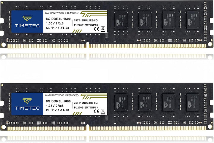 Timetec Hynix IC 16 GB Kit (2 x 8 GB) DDR3L 1600 MHz PC3L-12800 Non-ECC Unbuffered 1,35 V/1,5 V CL11