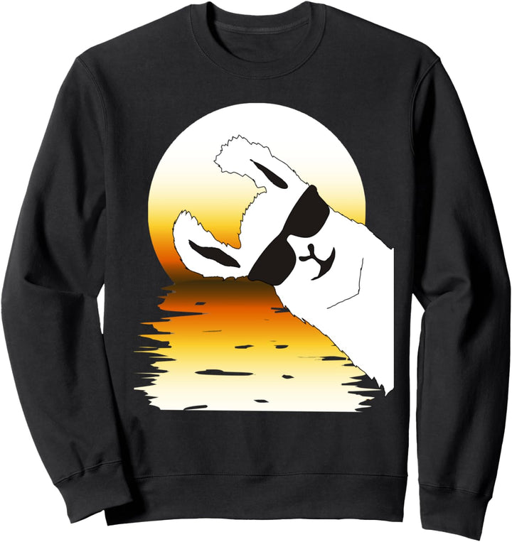 Lustiges Lama-Alpaka mit Sonnenbrille im Urlaub am Strand Sweatshirt