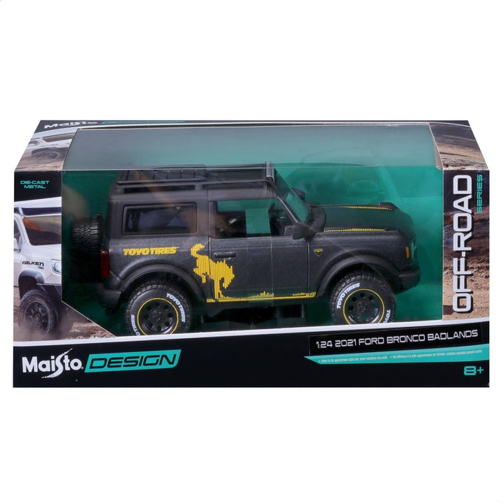 Maisto Ford Bronco Badlands Off-Road Series (2021): Modellauto im Massstab 1:24, Türen beweglich, gr