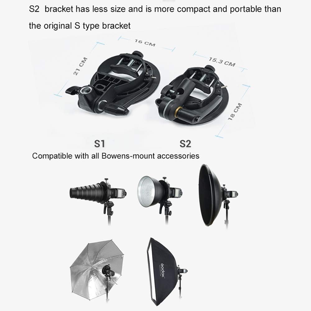 Godox S2 Speedlite S-Type Halterung Bowens Mount Blitzhalter für Godox V1 AD200Pro AD400Pro AD200 AD