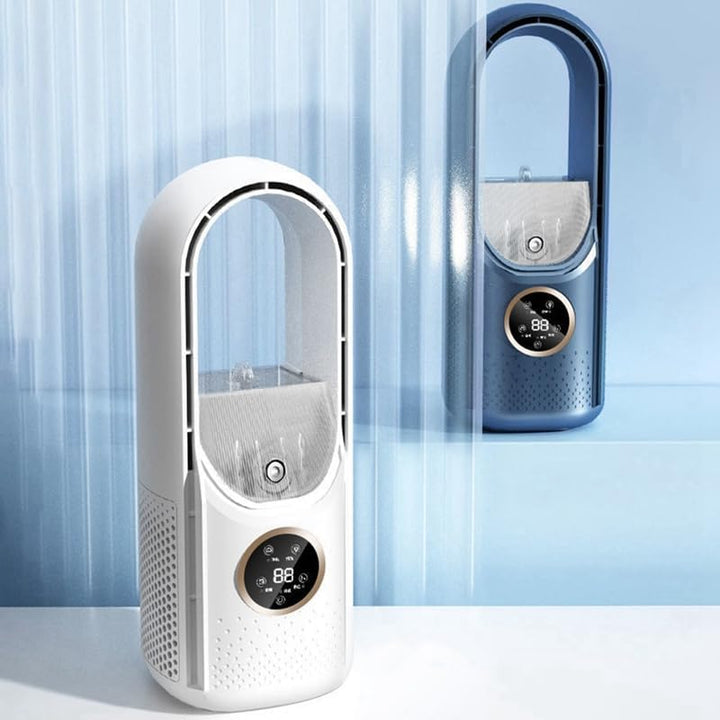 Ventilator Leise, Rotorloser Ventilator mit mit Luftreiniger, 6 Geschwindigkeiten, 9H Timer, USB-Auf