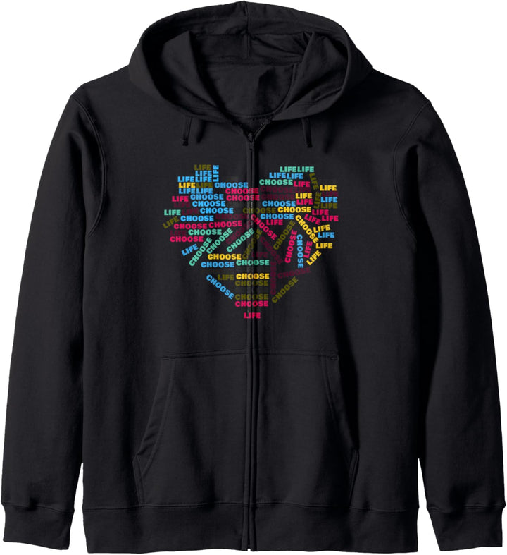 Pro Life - Choose Life Heart Word Cloud #prolife Kapuzenjacke