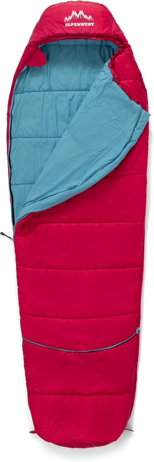 ALPENWERT® Kinderschlafsack Sommer – wächst mit! [130–170cm] – Nur 920g, Kompakt [32×19cm] – Perfekt