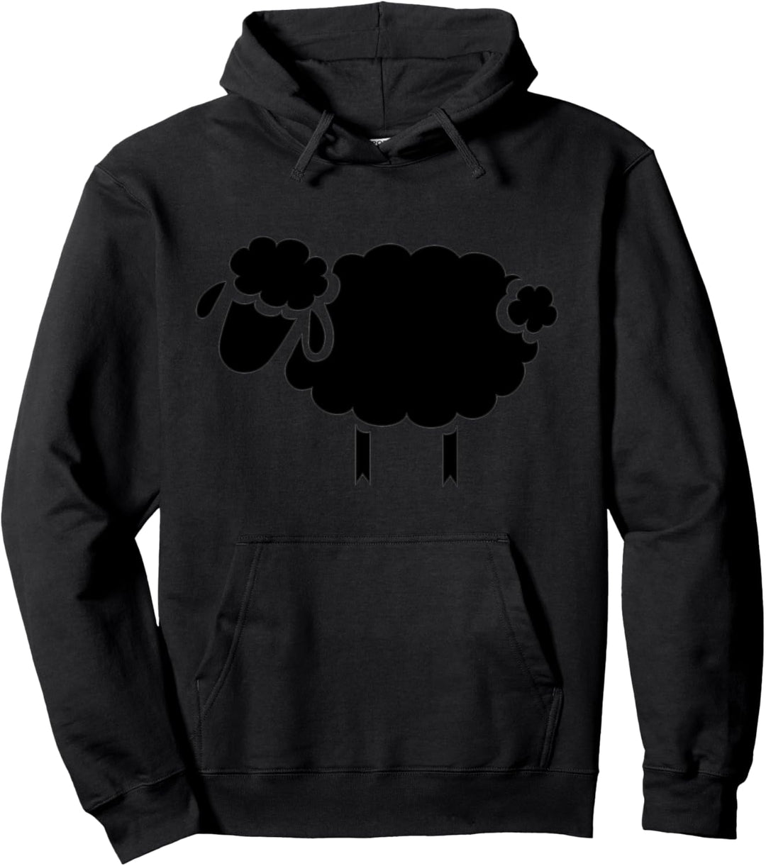 Schwarzes Schafs-Silhouette Pullover Hoodie