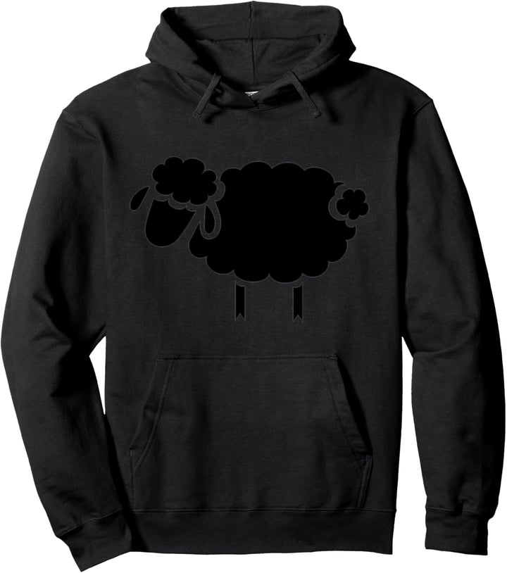 Schwarzes Schafs-Silhouette Pullover Hoodie