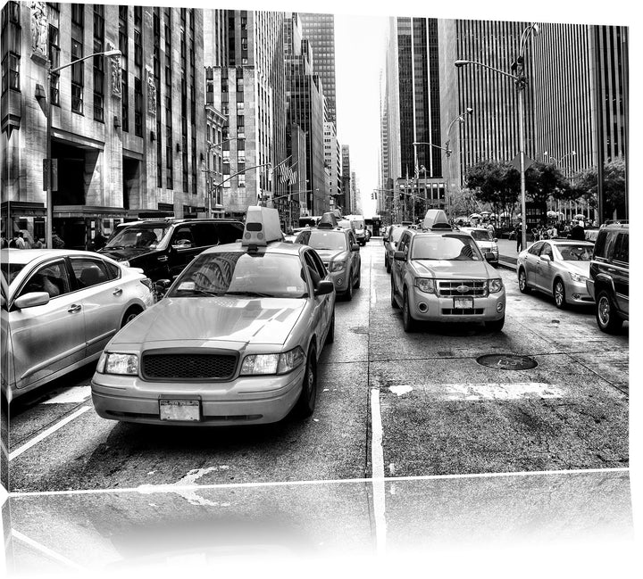 Pixxprint Monocrome, Cityverkehr New York, Format: 100x70 auf Leinwand, 100x70