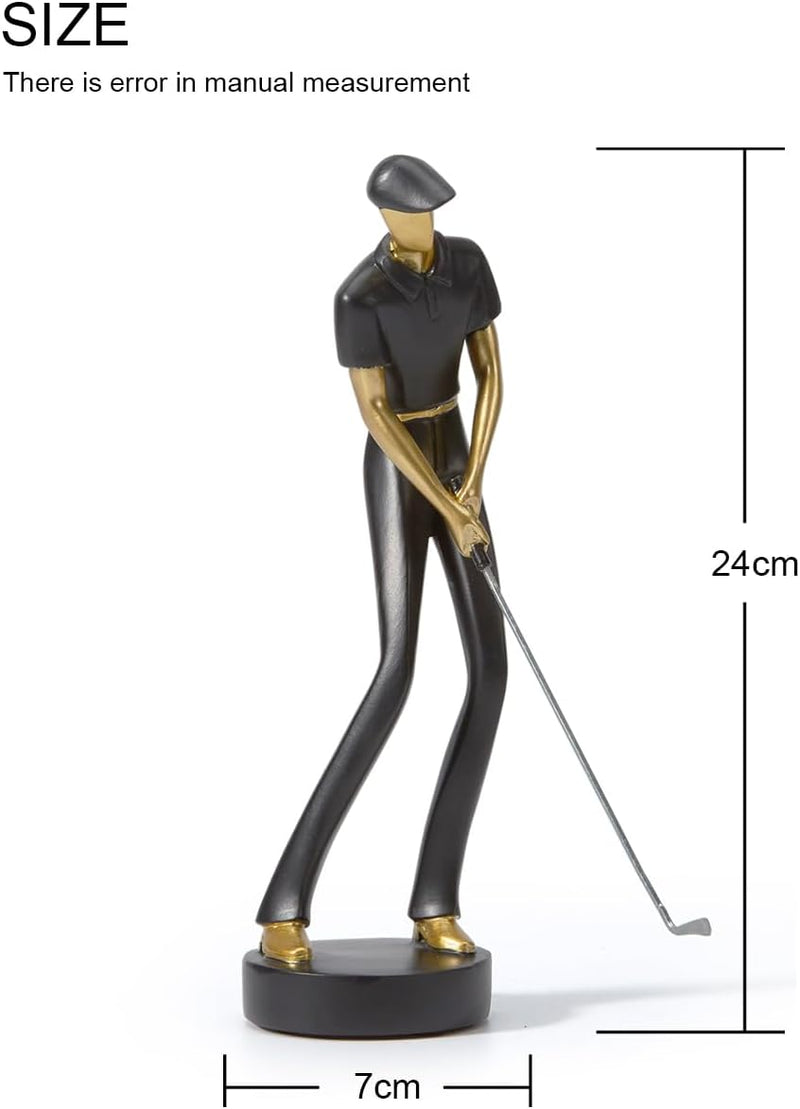 Amoy-Art Golfer Figuren Statue Modern Dekor Skulptur Wohnzimmer Kunst Golfspieler Arts Polyresin Wei