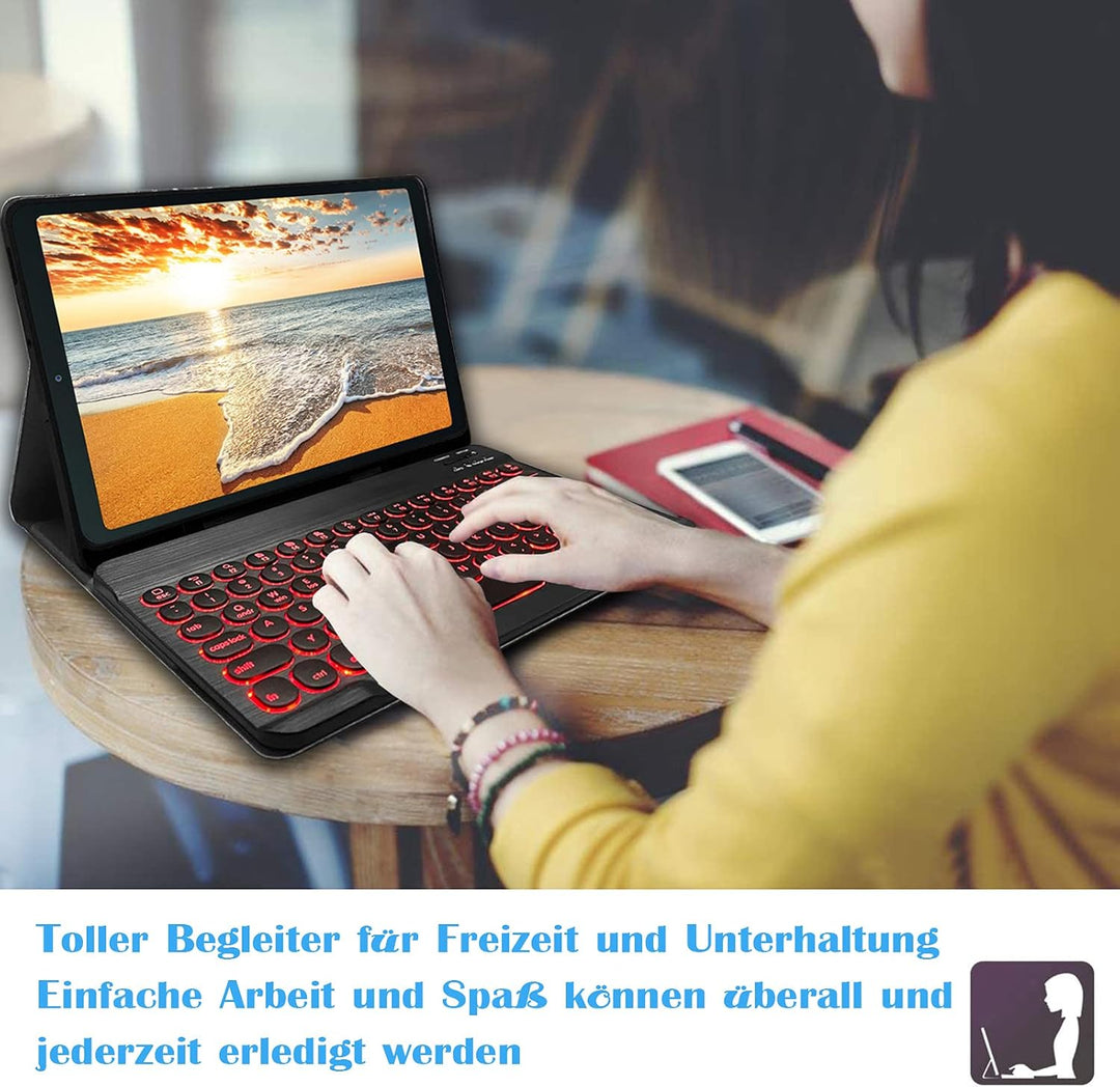 Wineecy Beleuchtete Tastatur Hülle für Xiaomi Pad 6 11 Zoll 2023 Tablet, Ultradünn leicht Schutzhüll