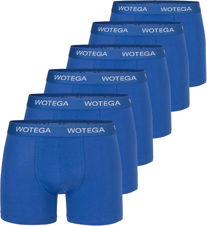WOTEGA Joe - Boxershorts Herren 6er Pack - Baumwoll Unterwäsche XS Blau (Strong Blue 184051), XS Bla