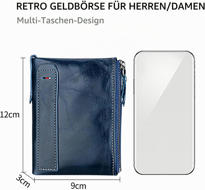 FANDARE Geldbörse mit RFID Schutz Herren Brieftasche Damen Geldklammer Kreditkartenetui Geldbeutel K