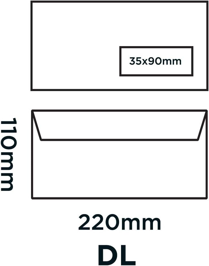 Blake Envelopes Purely Everyday 25885RH Briefumschläge Haftklebung Mit Rechtes Fenster Weiss DL 110