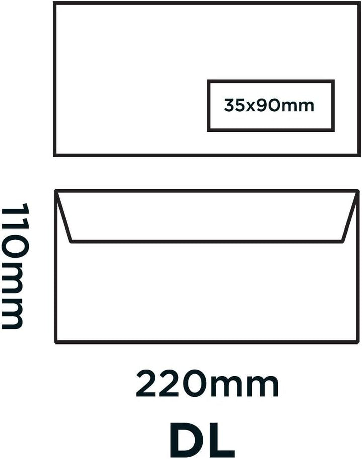 Blake Envelopes Purely Everyday 25885RH Briefumschläge Haftklebung Mit Rechtes Fenster Weiss DL 110