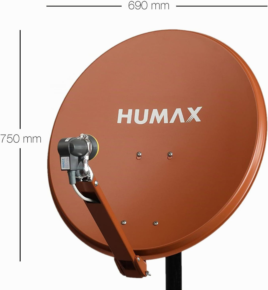 Humax Digital Professional Offset Antenne 75 cm - Farbe: Ziegelrot, E0773 ziegelrot 75 cm, ziegelrot