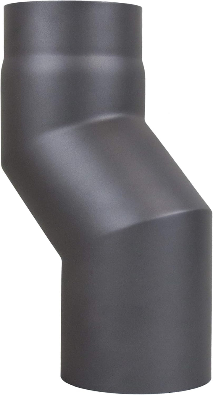 LANZZAS Ofenrohr Versatzbogen 80 mm, im Durchmesser, DN Ø 150 mm, Farbe: gussgrau - weitere Rohre au