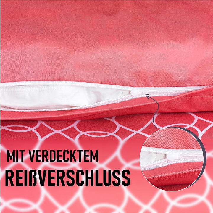 Kuscheli® 4-teilig Partner Bettwäsche 135x200 mit 80x80 Kissenbezug |Zertifiziert | seidig weich, Mi
