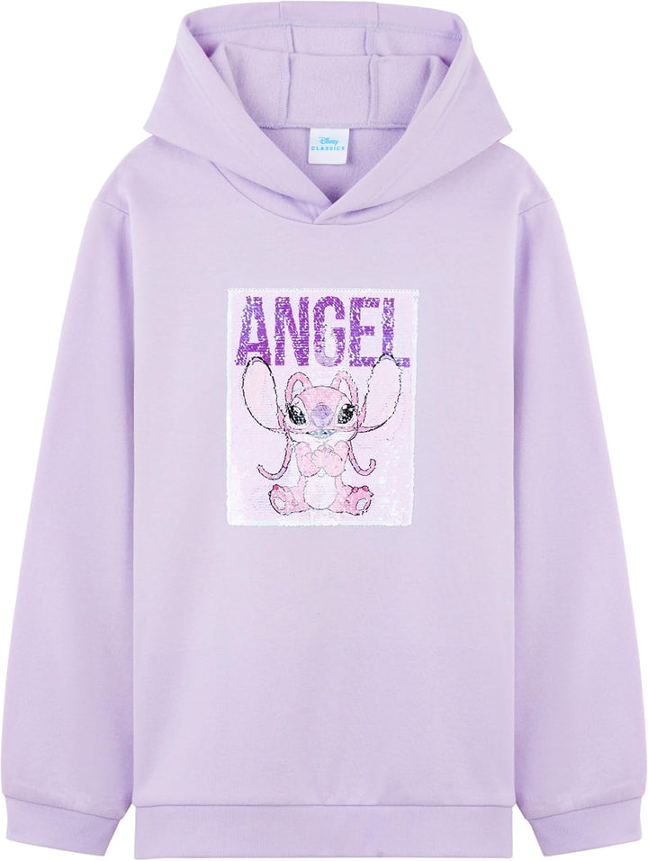 Disney Stitch Pullover Mädchen, Jungen & Teens, Atmungsaktiv Kinder Hoodie Kuschelig mit Wendbarem P