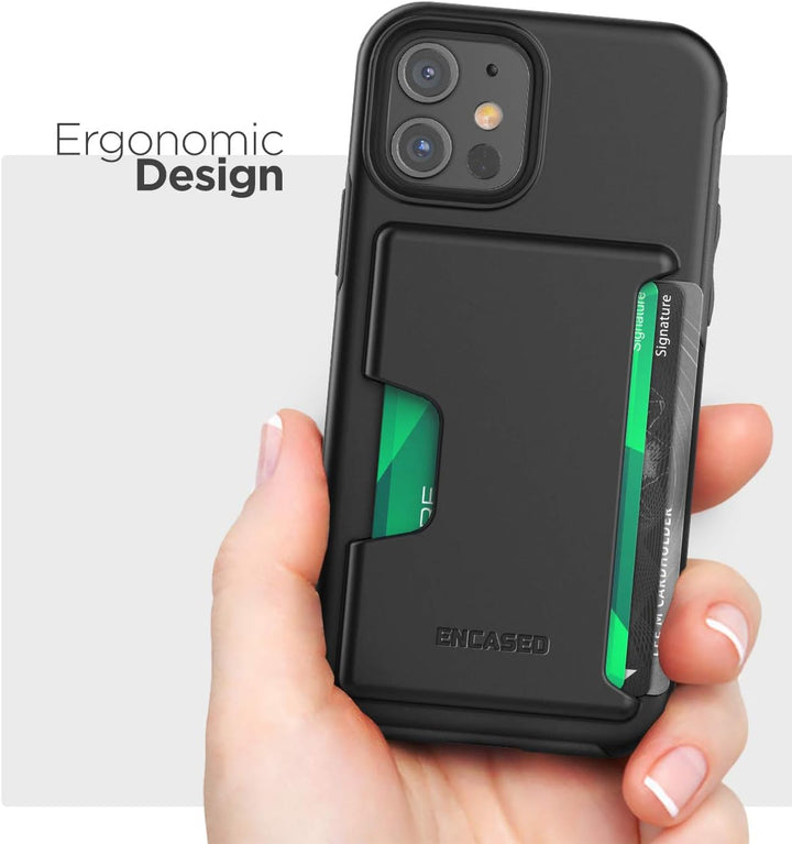 Encased Wallet Hülle für iPhone 12 Pro Max mit Kartenfach – Schutzhülle Handyhülle Stossfest Case (S